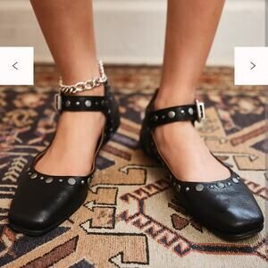 Free People Mystic Mary Janes Black Womens 6.5 NEW